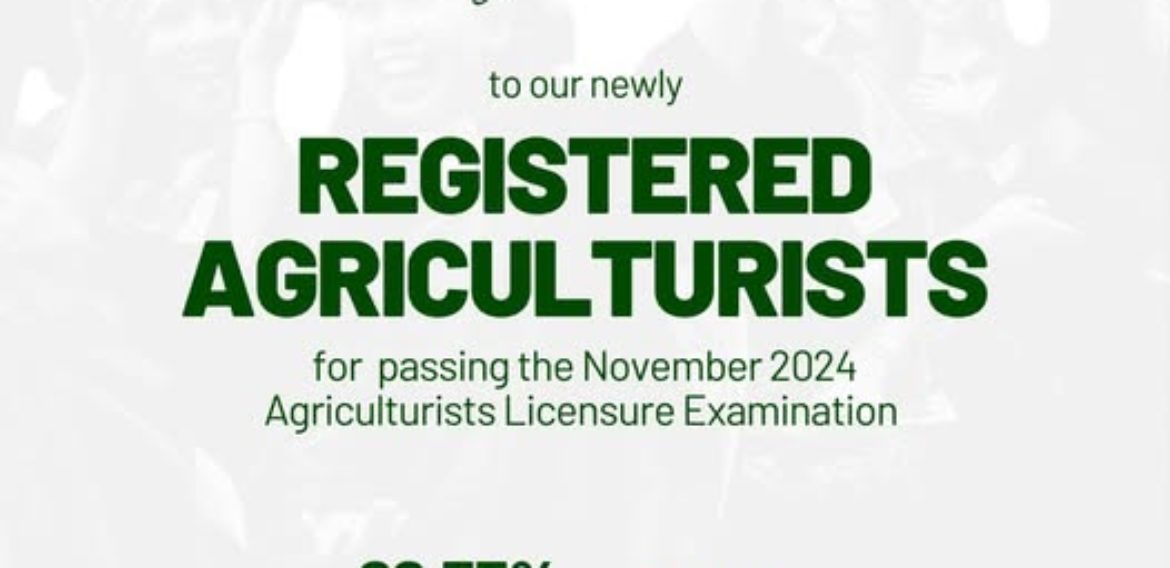 November 2024 Agriculturists Licensure Examination Registered Agriculturists