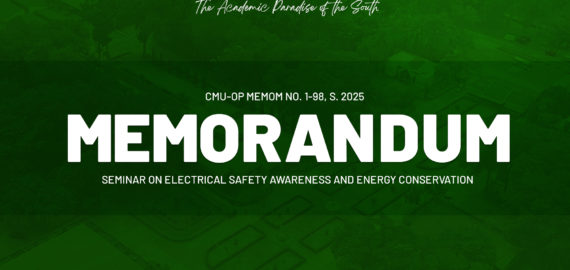 [MEMORANDUM] CMU-OP MEMO NO. 1-98, S. 2025 Seminar On Electrical Safety Awareness And Energy Conservation