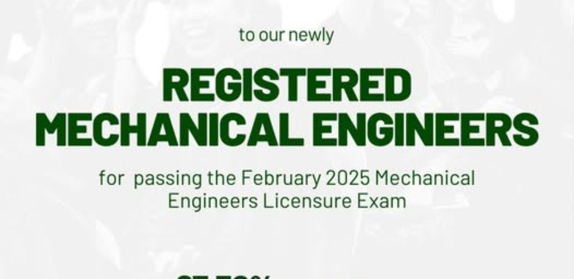 February 2025 Mechanical Engineers Licensure Examination Congratulatory