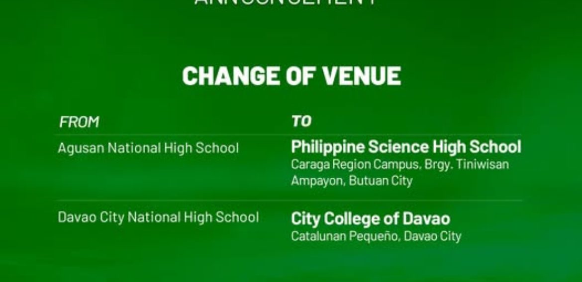 Agusan National High School CMUCAT Schedule