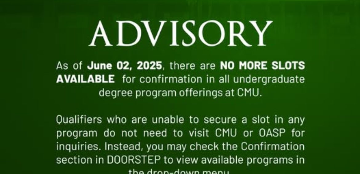CMU ENROLLMENT 2025 ADVISORY