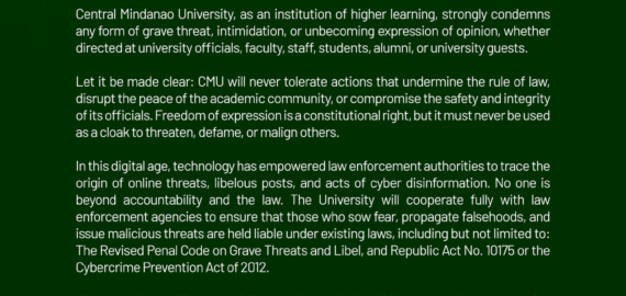ON GRAVE THREATS AND DISINFORMATION