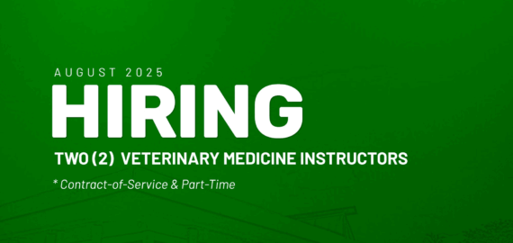 Now Hiring: Two Surgery and Zootechnics Faculty Members