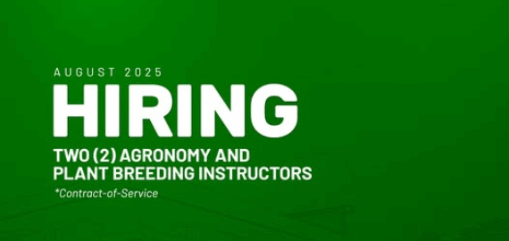 Now Hiring: Instructors, Department of Agronomy and Plant Breeding