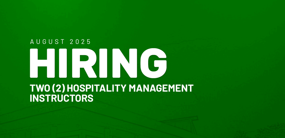The Department of Hospitality Management, College of Human Ecology, needs Two Faculty