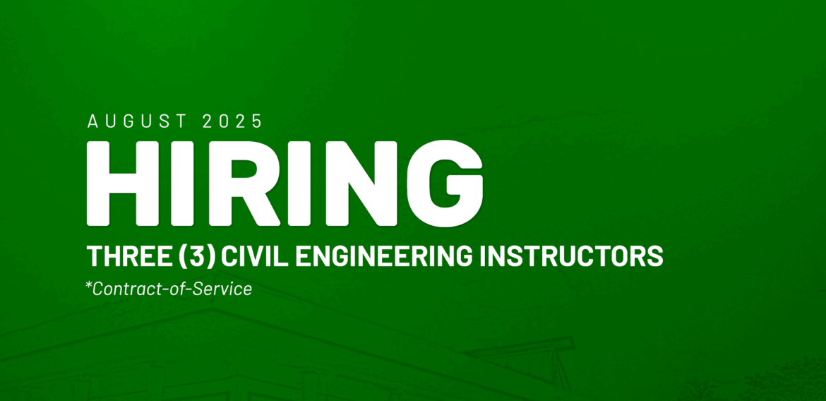 The Department of Civil Engineering needs Three Contract of Service Instructors