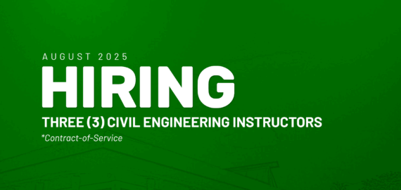 The Department of Civil Engineering needs Three Contract of Service Instructors