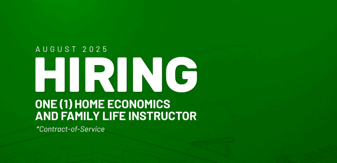 The Department of Home Economics Education and Family Life, College of Human Ecology, Needs One Faculty