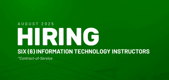 The Department of Information Technology Needs Six Contract-of-Service Instructors for the First Semester, AY 2025-2026
