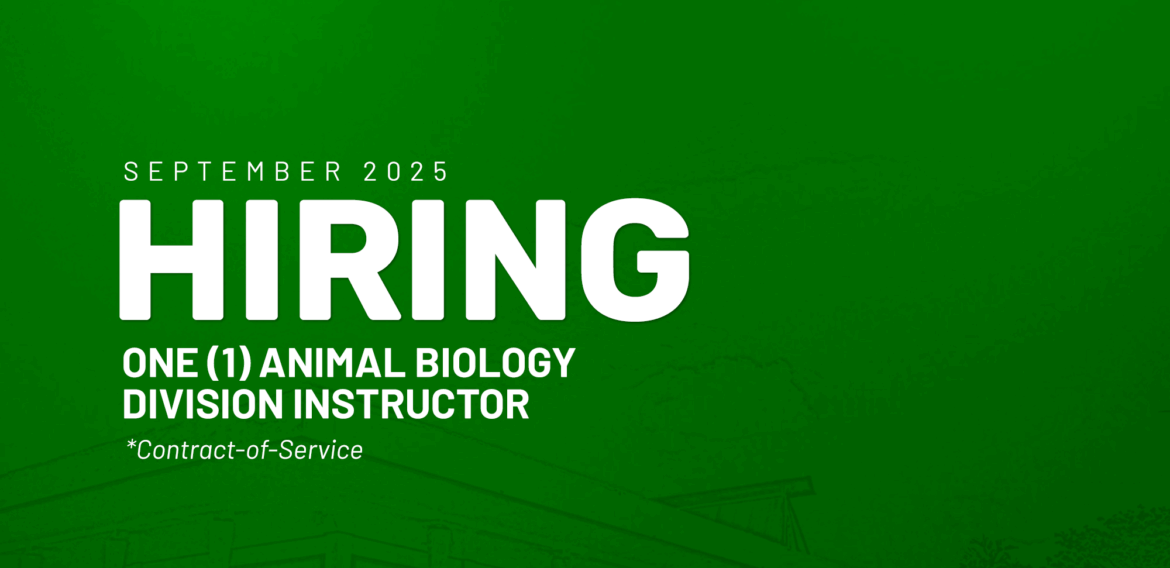 Now Hiring: The Animal Biology Division of the Institute of Biological Sciences needs one faculty member