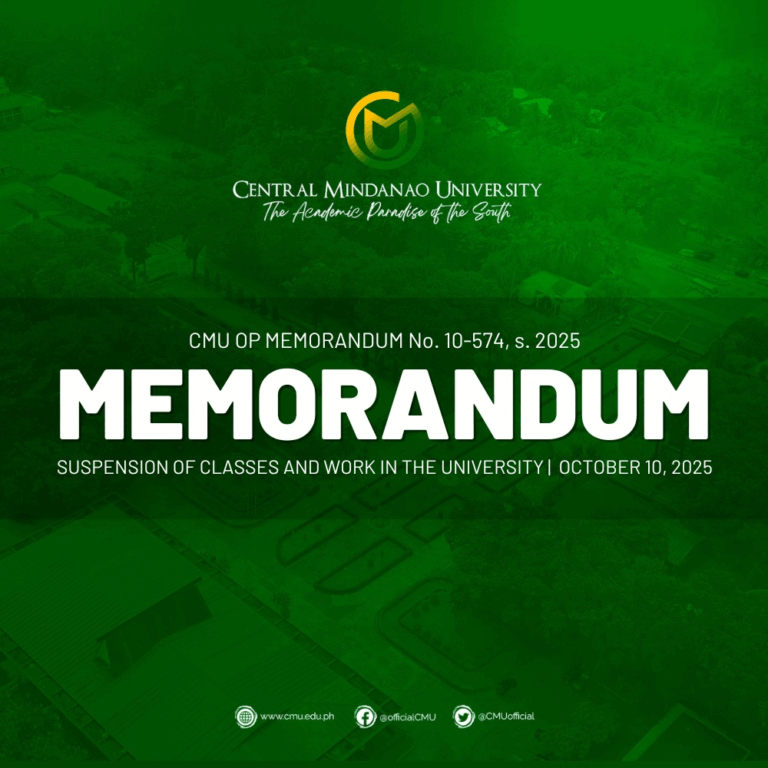 [MEMORANDUM] SUSPENSION OF CLASSES AND WORK IN THE UNIVERSITY ON OCTOBER 10, 2025