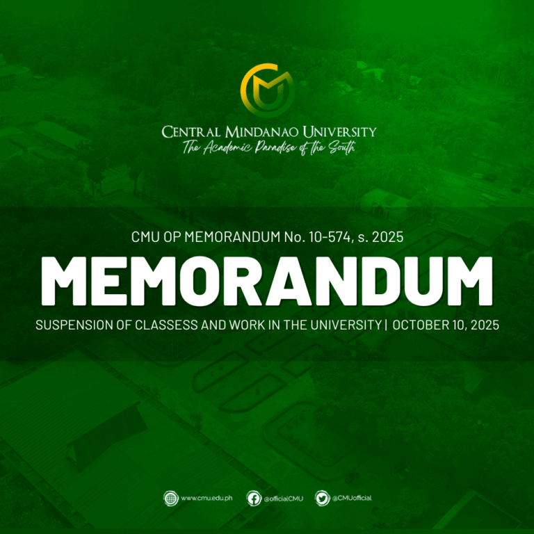 [MEMORANDUM] SUSPENSION OF CLASSES AND WORK IN THE UNIVERSITY