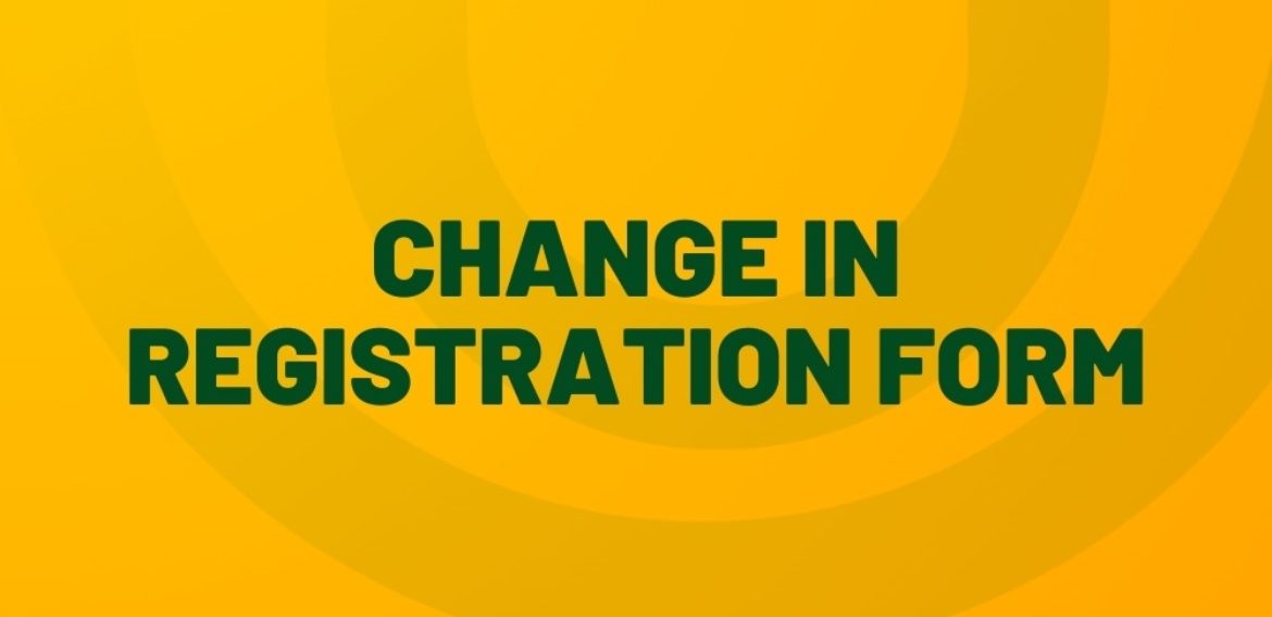 ‘CHANGE IN REGISTRATION’ FORM