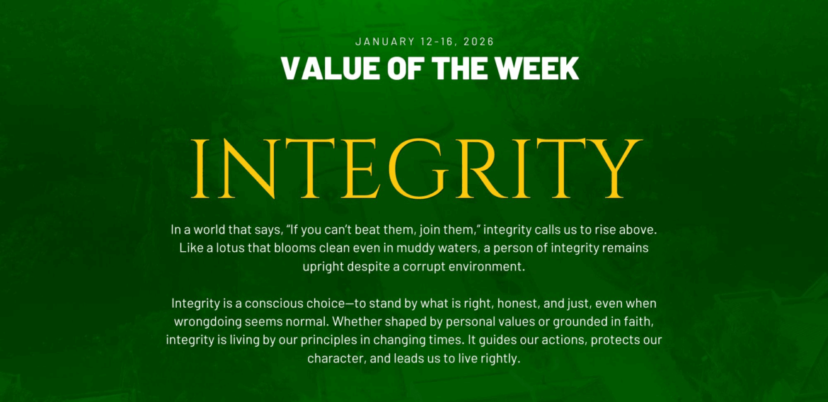 VALUE OF THE WEEK: INTEGRITY