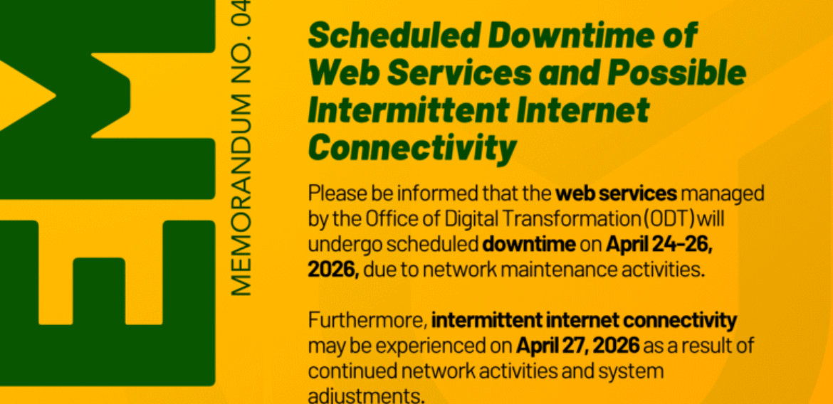 [MEMORANDUM] Scheduled Downtime of Web Services and Possible Intermittent Internet Connectivity