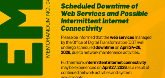 [MEMORANDUM] Scheduled Downtime of Web Services and Possible Intermittent Internet Connectivity