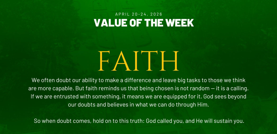 VALUE OF THE WEEK | April 20–24, 2026: FAITH