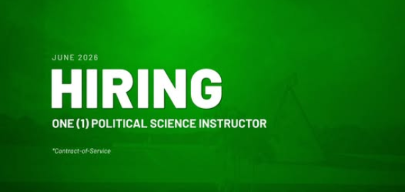 hiring: Political Science Instructor, Department of Social Sciences