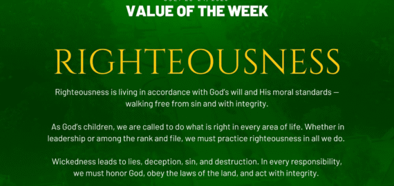 VALUE OF THE WEEK | July 20–24, 2026 | RIGHTEOUSNESS