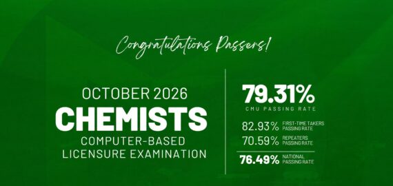 [#CMUPride] Central Mindanao University proudly congratulates its 46 newly licensed Chemists who passed the October 2026 Chemists Computer-Based Licensure Examination!
