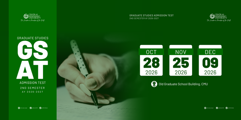 GRADUATE STUDIES ADMISSION TEST (GSAT), 2nd Semester, AY 2026-2027