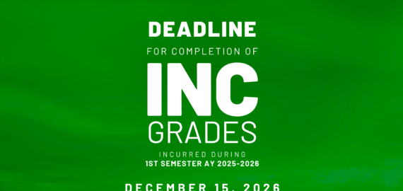 [ANNOUNCEMENT] Deadline completion of inc grades 1st sem ay 25-26