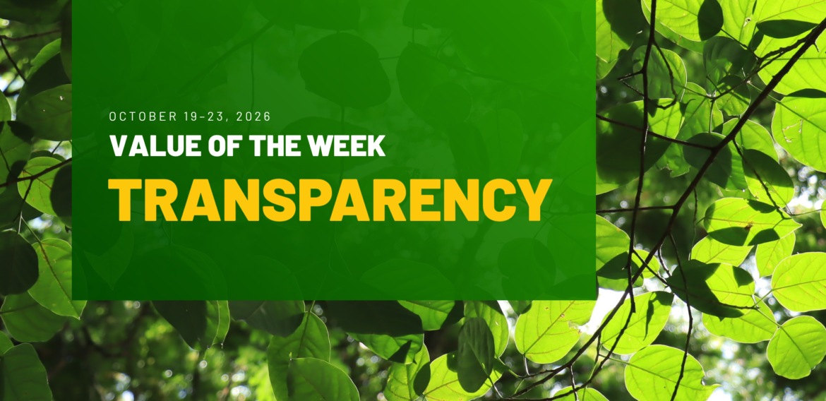 VALUE OF THE WEEK | October 19–23, 2026 – TRANSPARENCY
