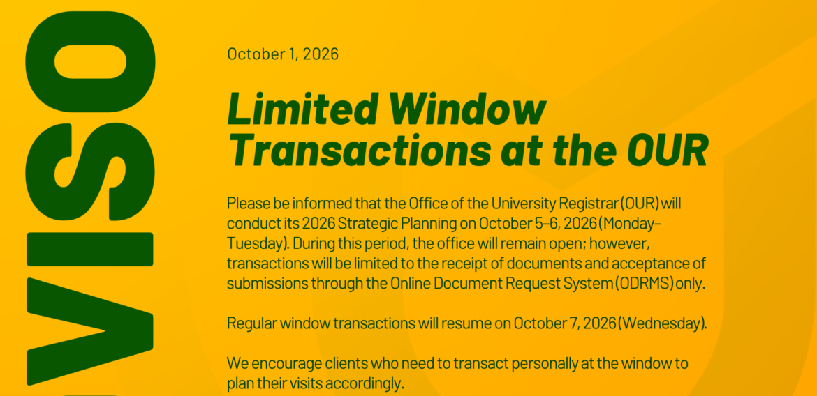 [ADVISORY] Limited Window Transactions at the OUR