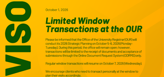 [ADVISORY] Limited Window Transactions at the OUR